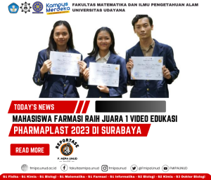 Mahasiswa Farmasi Unud Raih Juara I Video Edukasi Pharmaplast 2023 di Surabaya