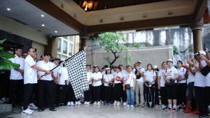 Kehadiran Walikota Denpasar, I Gusti Ngurah Jaya Negara, Wakil Walikota, I Kadek Agus Arya Wibawa dan Ketua DPRD Denpasar, I Gusti Ngurah Gede, serta Sekda, Ida Bagus Alit Wiradana dalam pelepasan Fun Run dan simbolis pelepasan burung merpati  Hut ke-104 RSUD Wangaya yang berlangsung pada, Minggu (5/1) di lobi Praja Amerta, RSUD Wangaya.