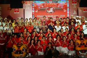 Wakil Gubernur Bali I Nyoman Giri Prasta saat Menghadiri Perayaan Imlek di Denpasar, Sabtu (20/2/2026) di Hongkong Garden. 