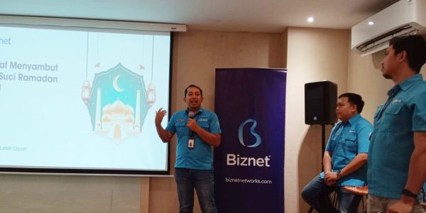 Peluncurkan kampanye terbaru Biznet bertajuk #PakeBiznet Tenang, Senang, Menang, Jumat (6/3).