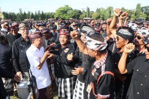 Gelar Agung Pecalang Bali 2026 di Lapangan Niti Mandala Renon, Denpasar, Sabtu (7/3/2026).