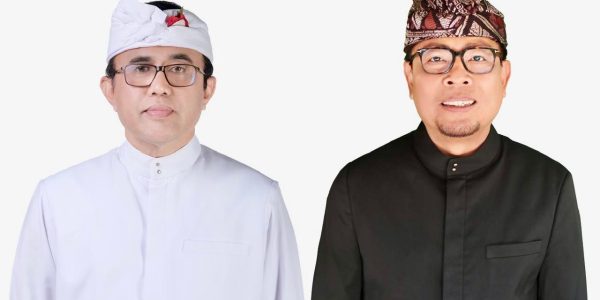 Wali Kota Denpasar, I Gusti Ngurah Jaya Negara bersama Wakil Wali Kota Denpasar, I Kadek Agus Arya Wibawa.