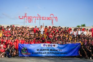 Karya Bakti Aksi Bersih Pantai Jerman, Gerakan Pramuka Kwartir Cabang (Kwarcab) Badung bersama DLHK Kabupaten Badung, Selasa (31/3).