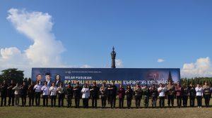 Apel Pasukan Keimigrasian di Lapangan Puputan Renon, Rabu (15/4).