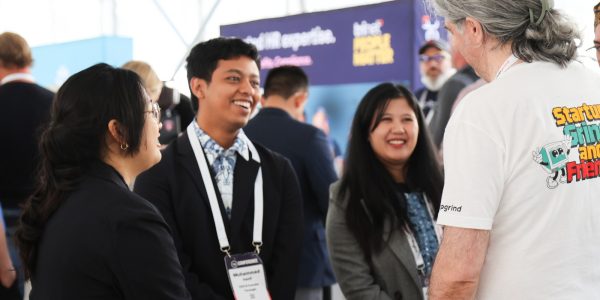 Pemenang TOP 3 Pertamuda Seed & Scale 2025 mengikuti Diskusi Panel di Startup Grind Global Conference 2026 di jantung Silicon Valley, Amerika Serikat.