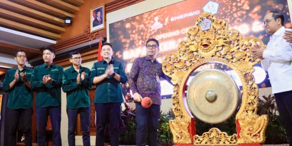 Wakil Wali Kota Denpasar, I Kadek Agus Arya Wibawa dalam kesempatan membuka Rakercab dan Forbis BPC HIPMI Denpasar Tahun 2026, Rabu (13/5) di Graha Sewakadarma, Lumintang Denpasar.