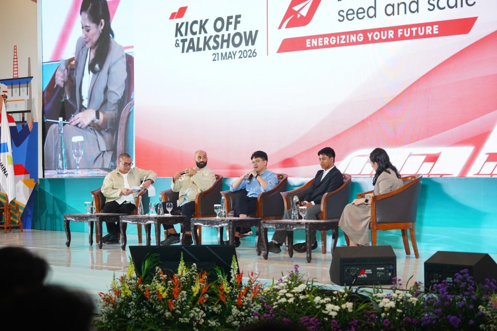 Sesi Pertamuda Talks yang berlangsung pada rangkaian seremonial Kick Off PGTC 2026 di Aula Timur Institut Teknologi Bandung (ITB), Kamis (21/5).
