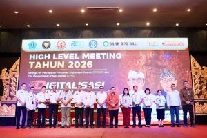 Wali Kota Denpasar I Gusti Ngurah Jaya Negara saat menghadiri HLM TP2DD serta TPID Kota Denpasar yang digelar di Aston Denpasar Hotel and Convention Center, Rabu (24/6).