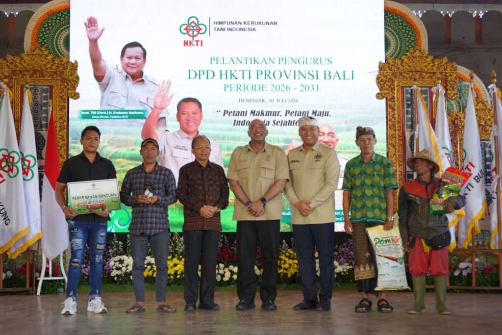 Pelantika Ketua DPD HKTI Bali periode 2026–2031 di Wantilan DPRD Bali, Jumat (10/7).